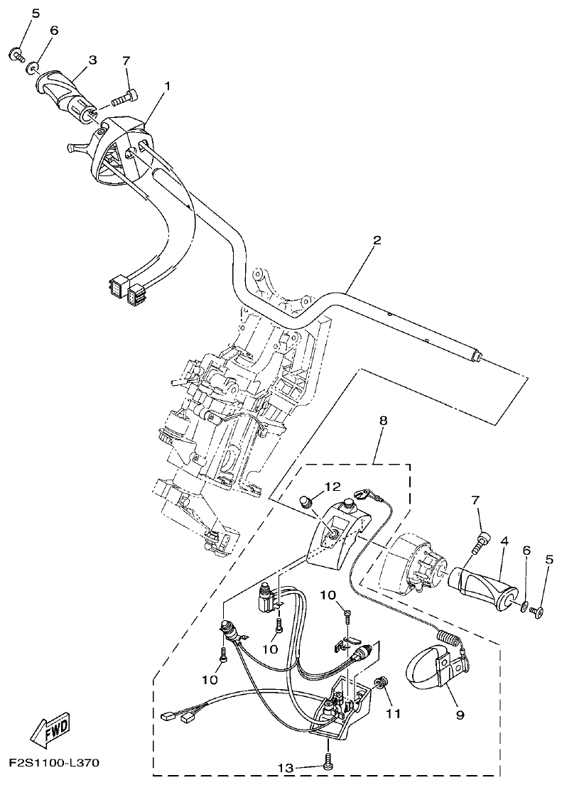 Yamaha FA1800A-M STEERING 1 parts diagram